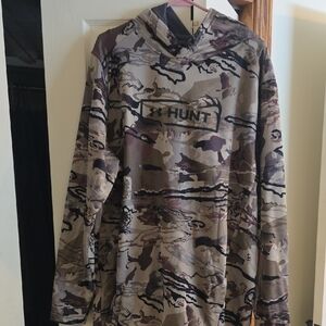 Under Armour Camo Hooded Pullover - Tan, Brown, Gray